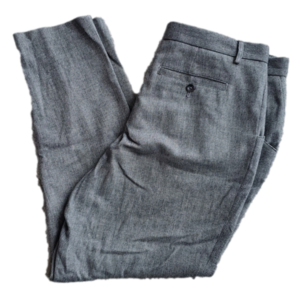 Peruvian Connection Black Grey Chevron Wool Blend Trousers Size 12 Waist 35 Inch